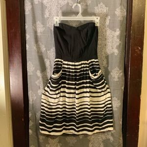 Strapless striped dress xhilaration.